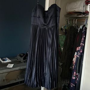 Strapless navy dress